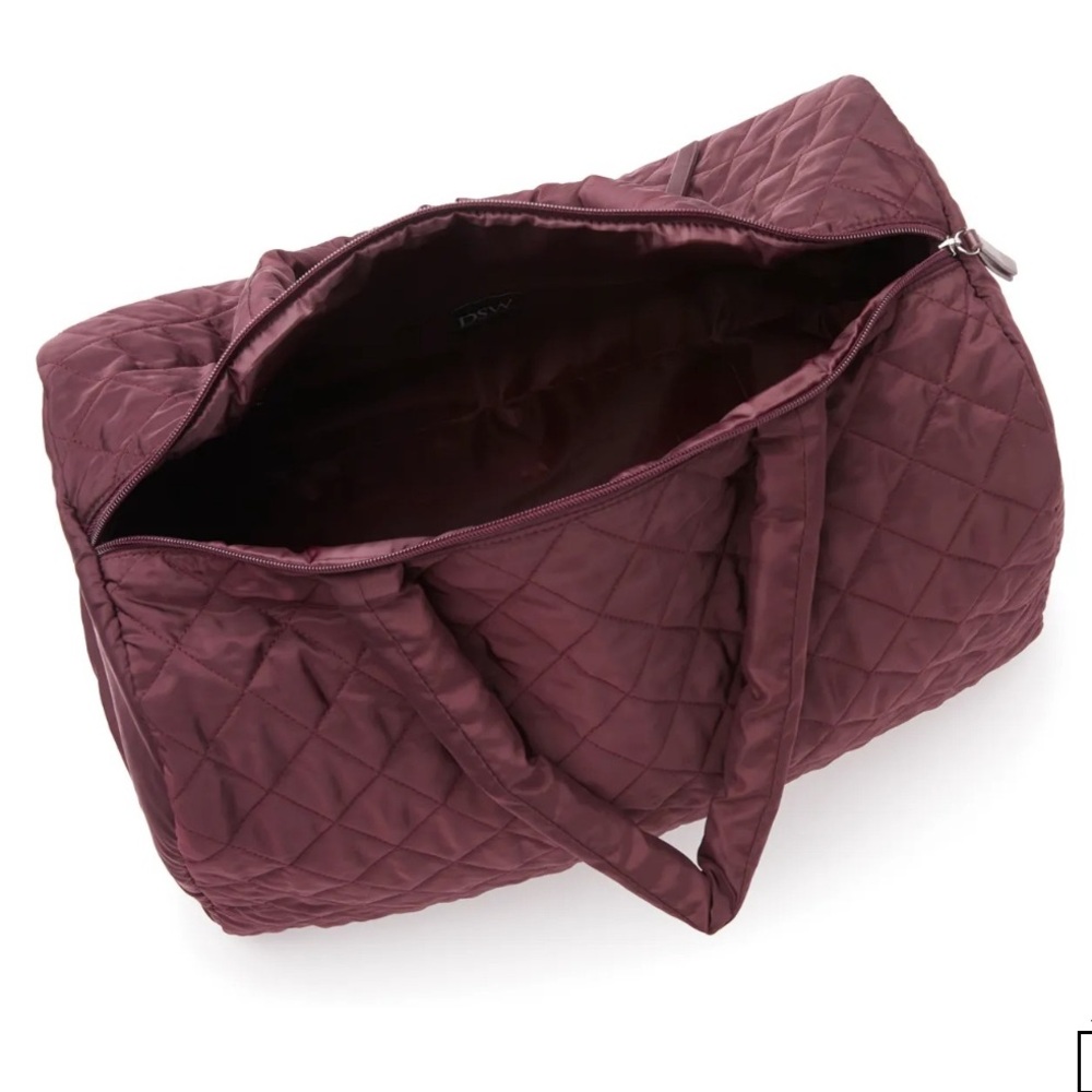 DSW Burgundy Puffy Weekender Bag